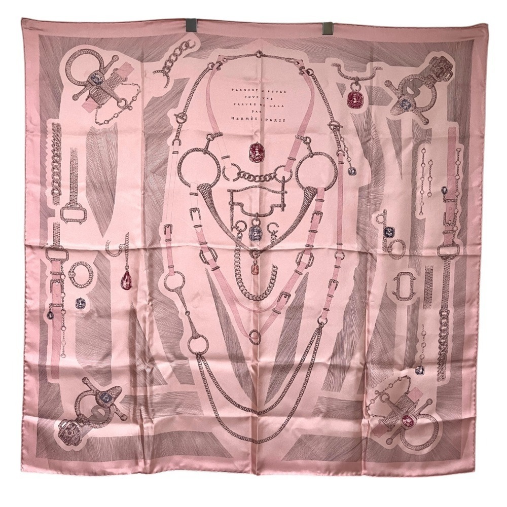 HERMES Etude pour une Parure de Gala (Formal Etude) Carre 90 Large Silk Scarf...